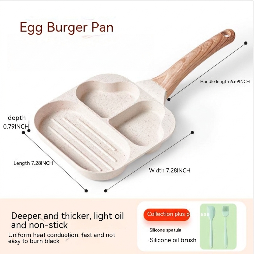 Aluminum Four Hole Non-Stick Frying Pan
