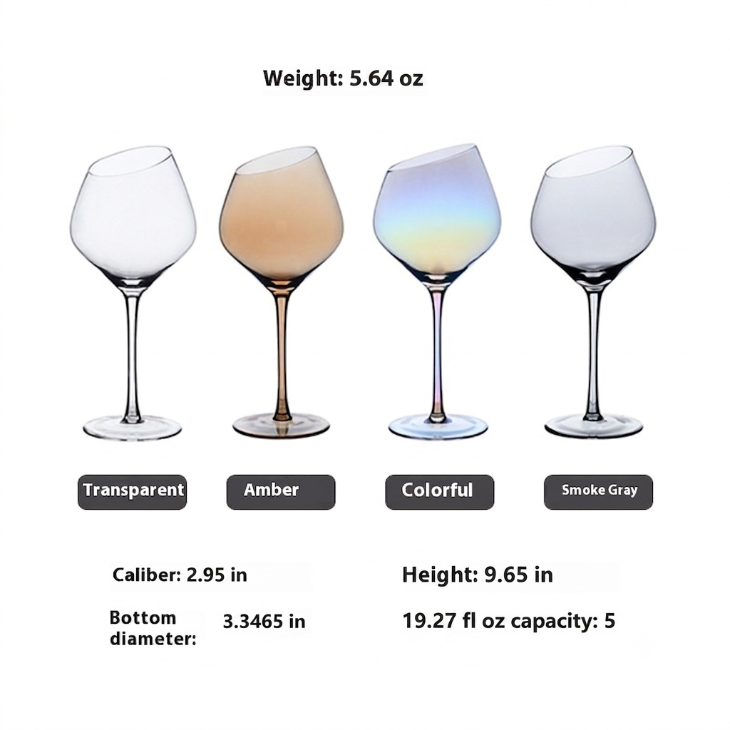 Beveled Big Belly Crystal Goblet Glass Set