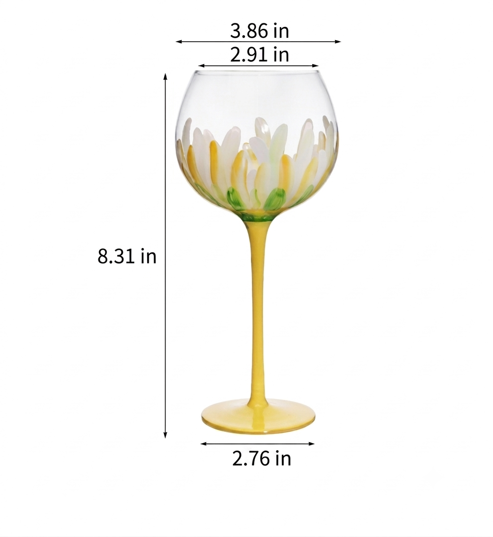 Hand Painted Flower Crystal Glass Elegant Design