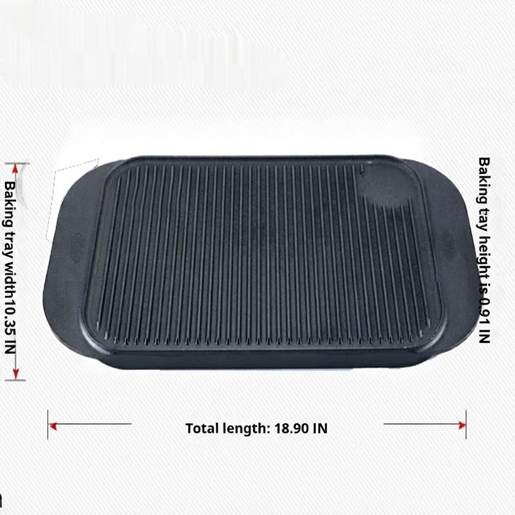 Double-Sided Cast Iron Striped Griddle Plate