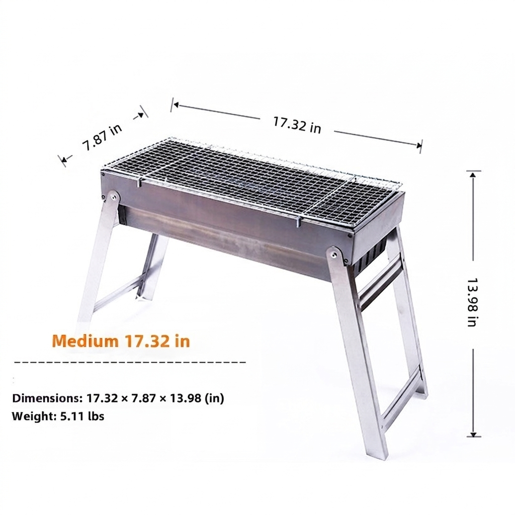 Portable Folding Charcoal Outdoor Barbecue Grill