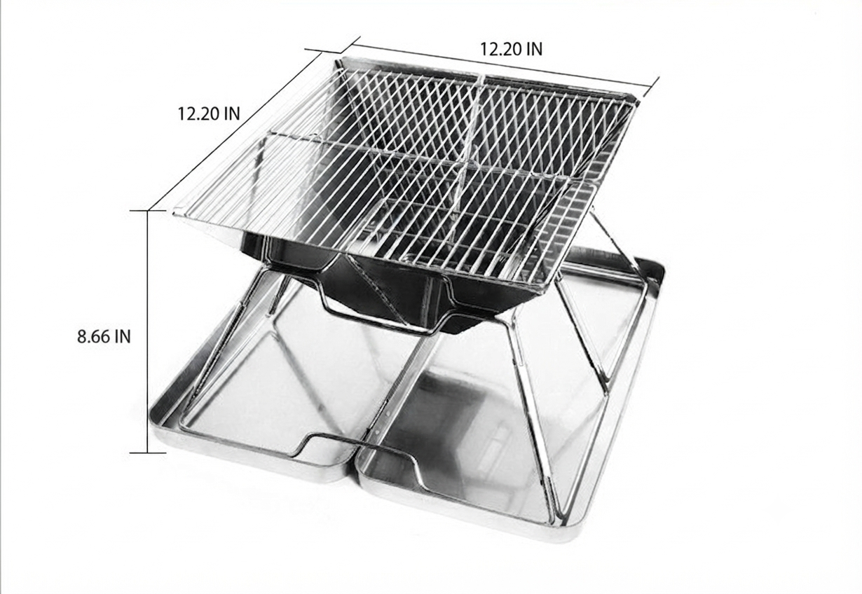 Portable Foldable Outdoor Barbecue Grill Medium Size