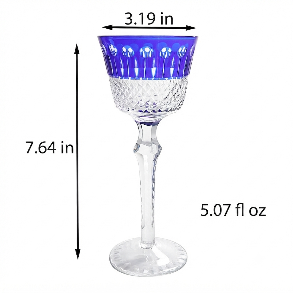 Hand Carved Crystal Glass Elegant Drinkware Set