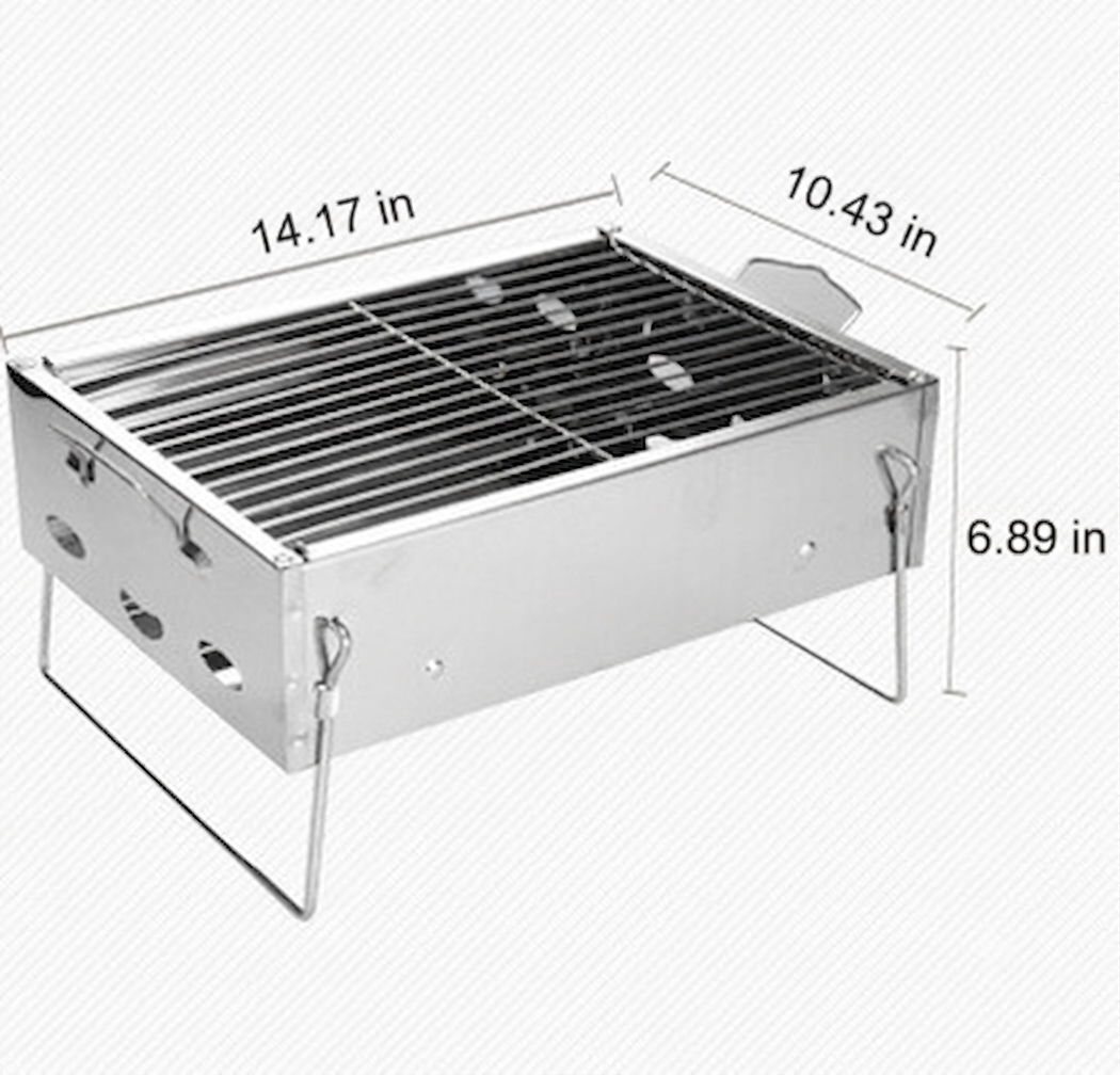 Portable Stainless Steel Charcoal Barbecue Grill
