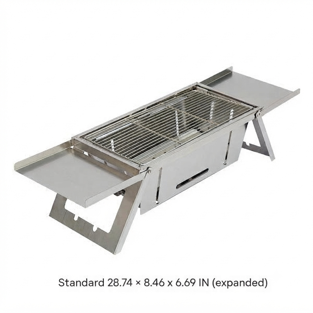 Outdoor Thickened Fold Stainless Steel Barbecue Grill