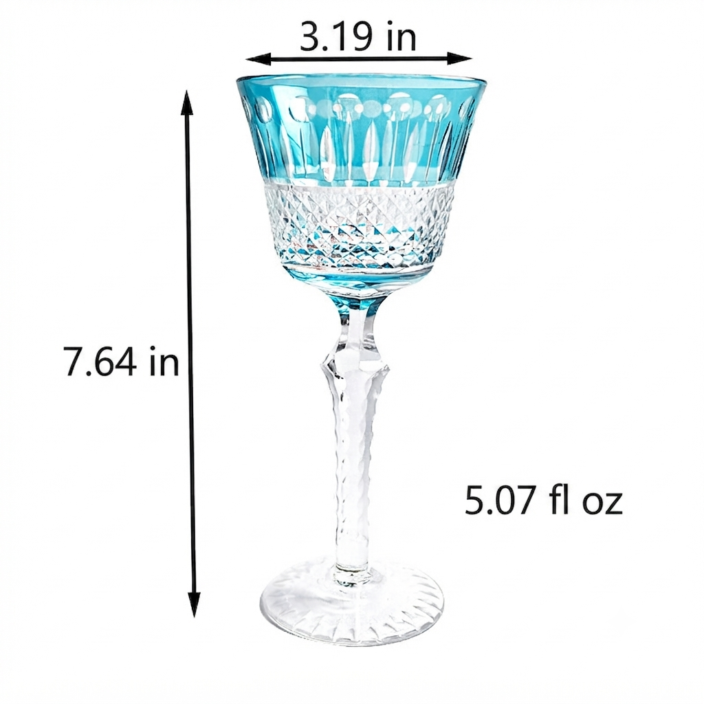 Hand Carved Crystal Glass Elegant Drinkware Set