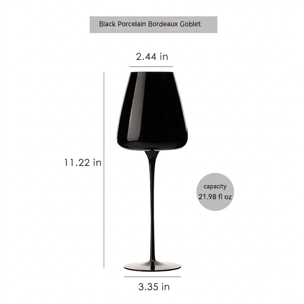 Black Porcelain Crystal Glass Elegant Design