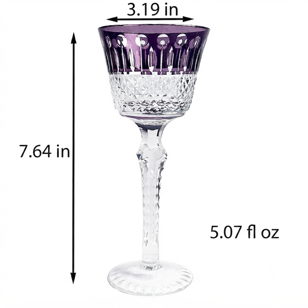 Hand Carved Crystal Glass Elegant Drinkware Set