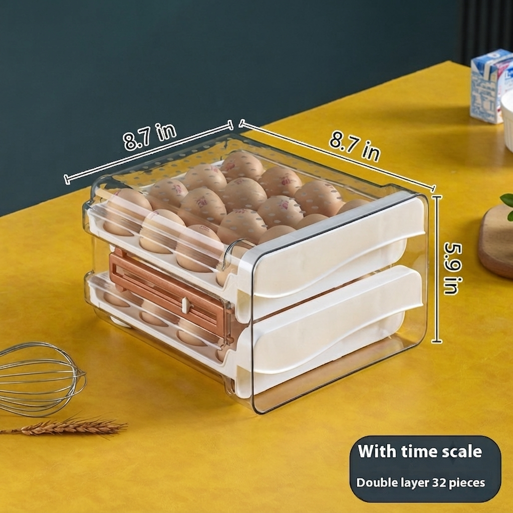 With Scale Egg Storage Box Kitchen Refrigerator Drawer Storage Box