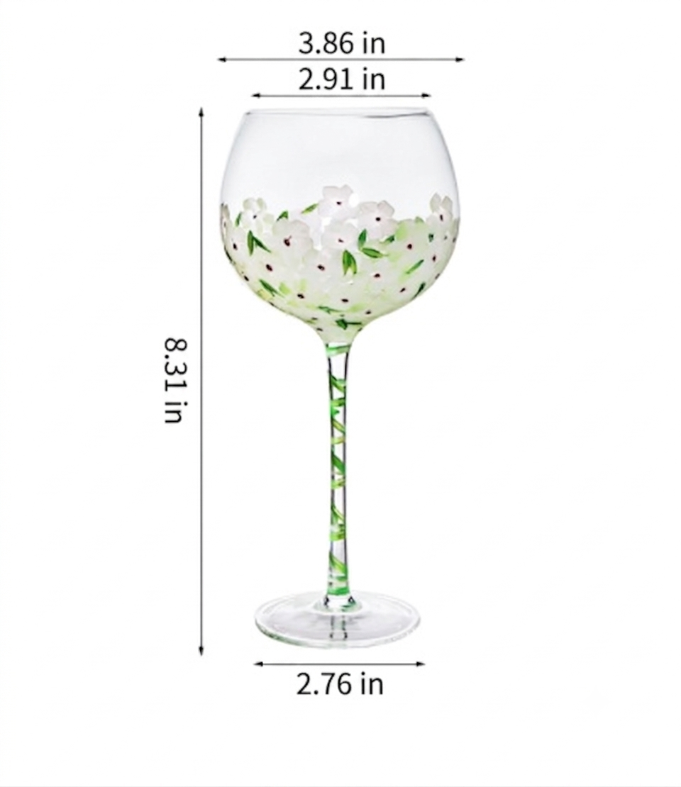Hand Painted Flower Crystal Glass Elegant Design