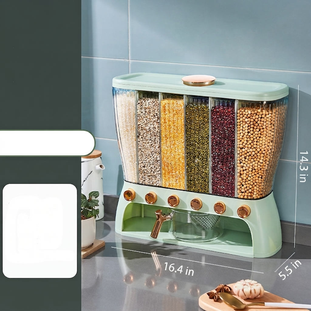 Kitchen Grains Separate Storage Box Compartment