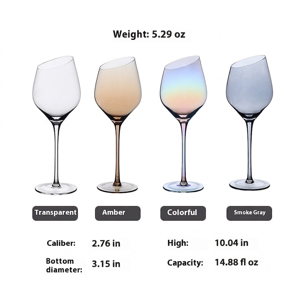 Beveled Big Belly Crystal Goblet Glass Set