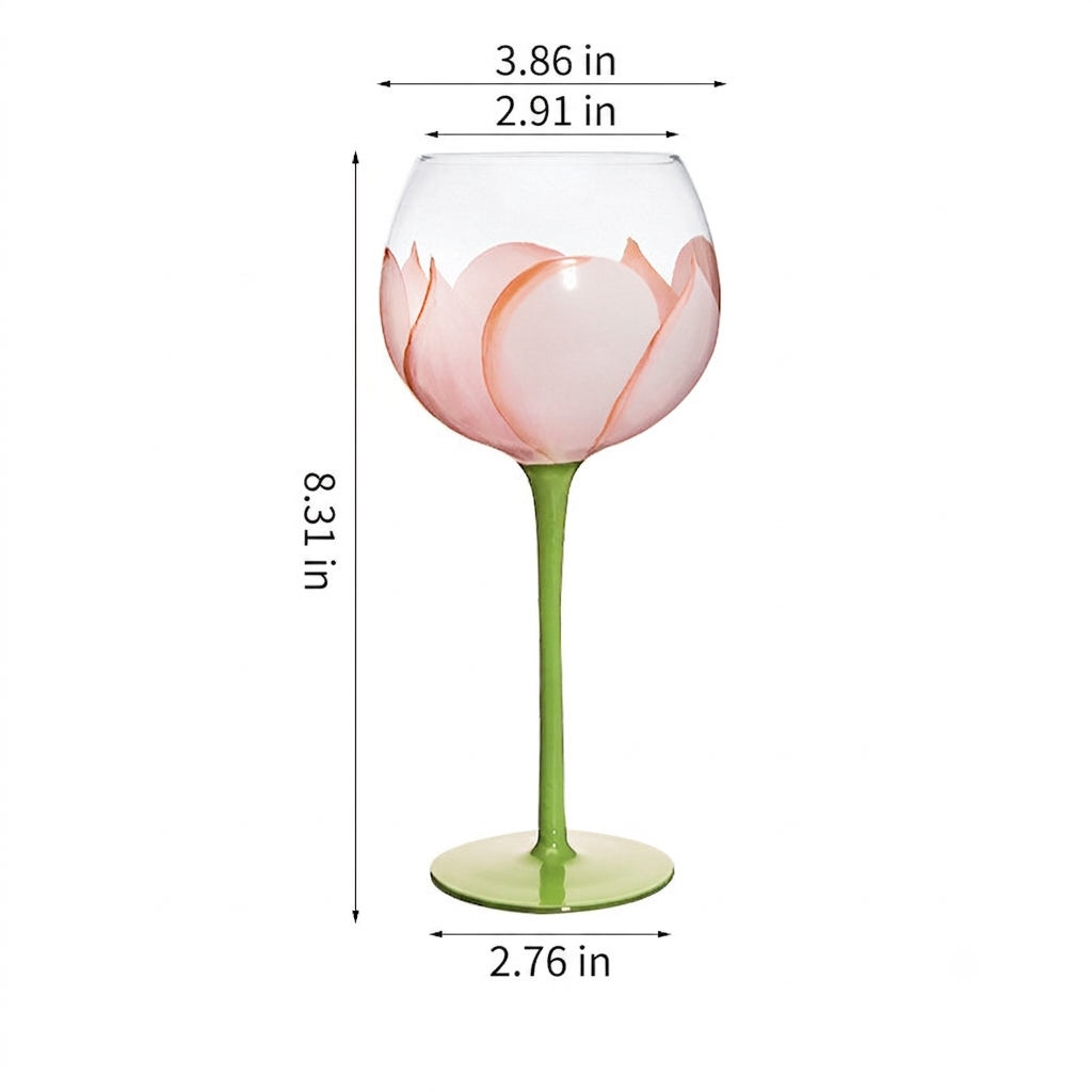 Hand Painted Flower Crystal Glass Elegant Design
