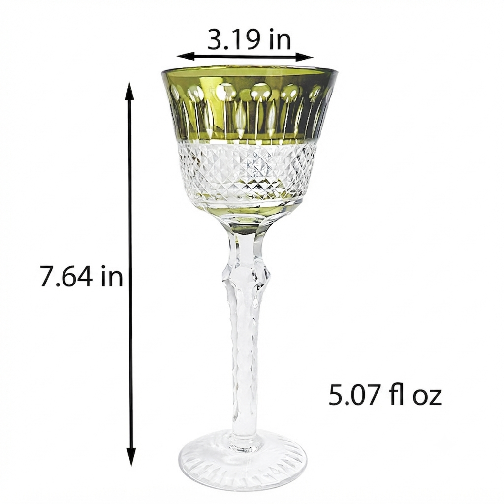 Hand Carved Crystal Glass Elegant Drinkware Set