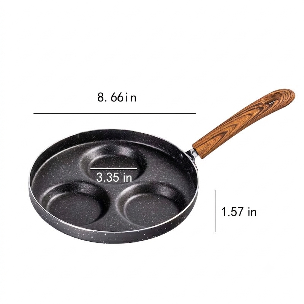 Non-Stick Flat Bottom Four Hole Omelette Pan