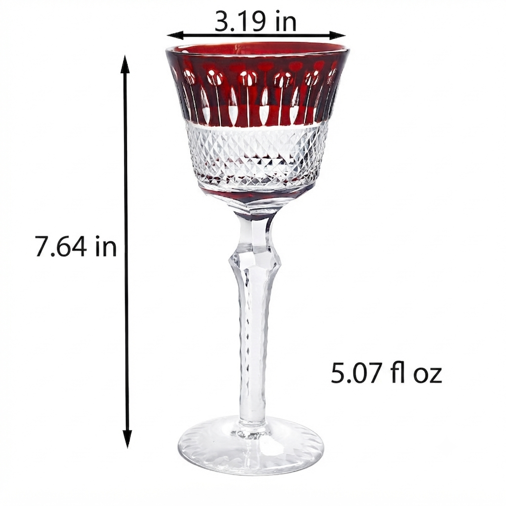 Hand Carved Crystal Glass Elegant Drinkware Set