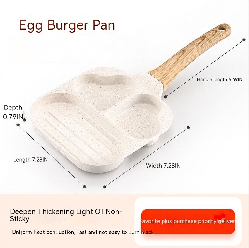 Aluminum Four Hole Non-Stick Frying Pan