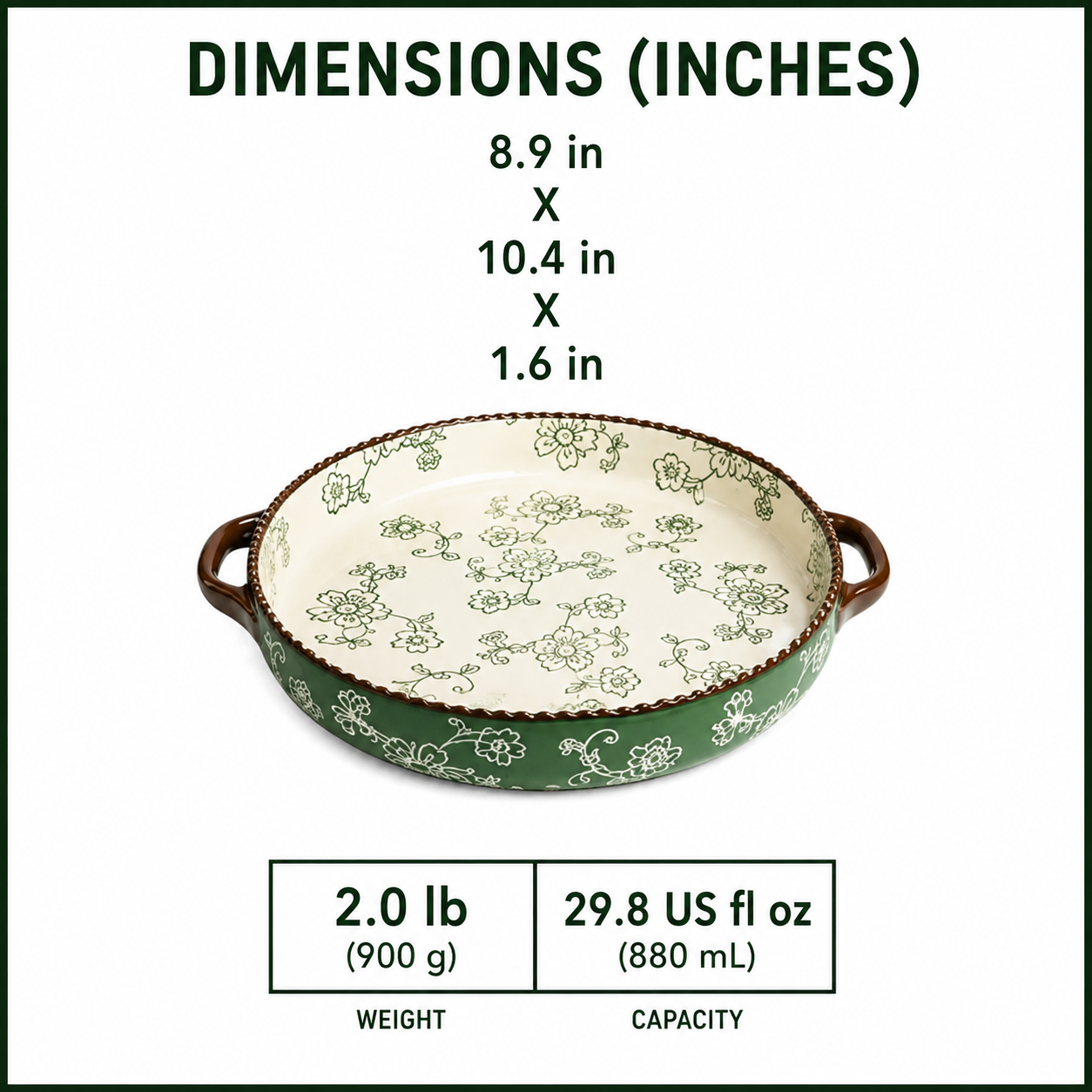 Japanese Cherry Blossom Hand-Painted Ceramic Baking Tray