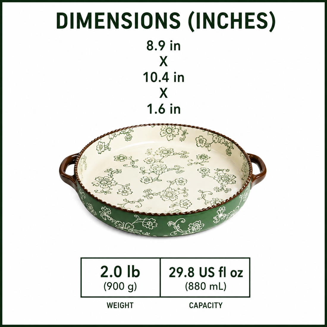 Japanese Cherry Blossom Hand-Painted Ceramic Baking Tray