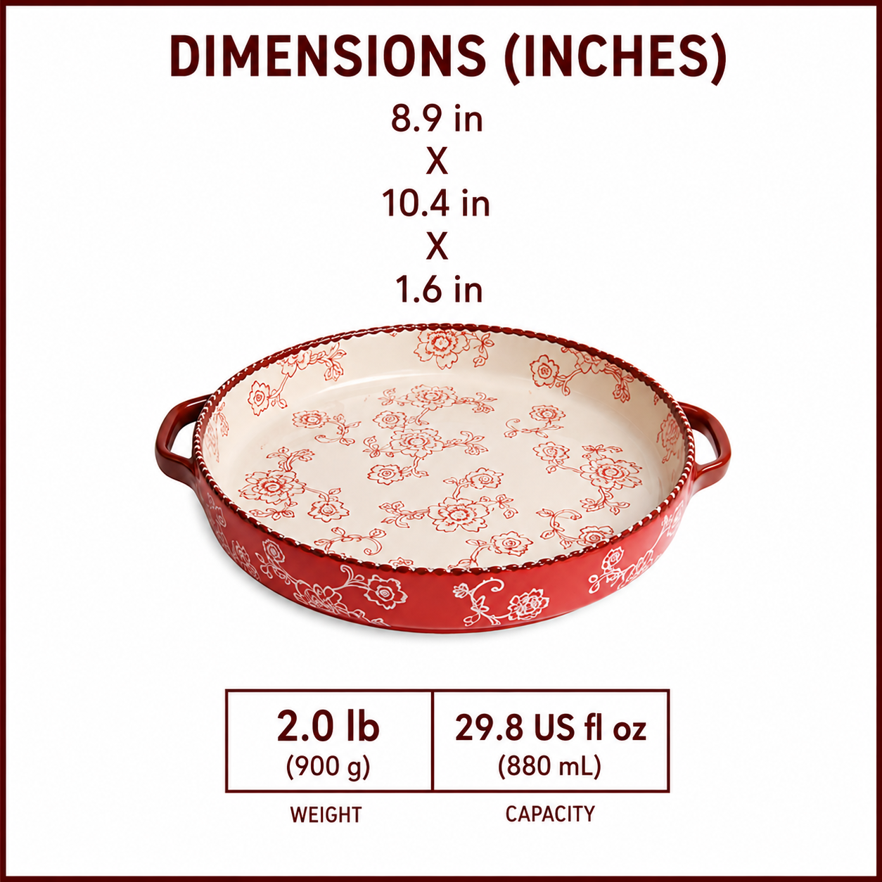Japanese Cherry Blossom Hand-Painted Ceramic Baking Tray
