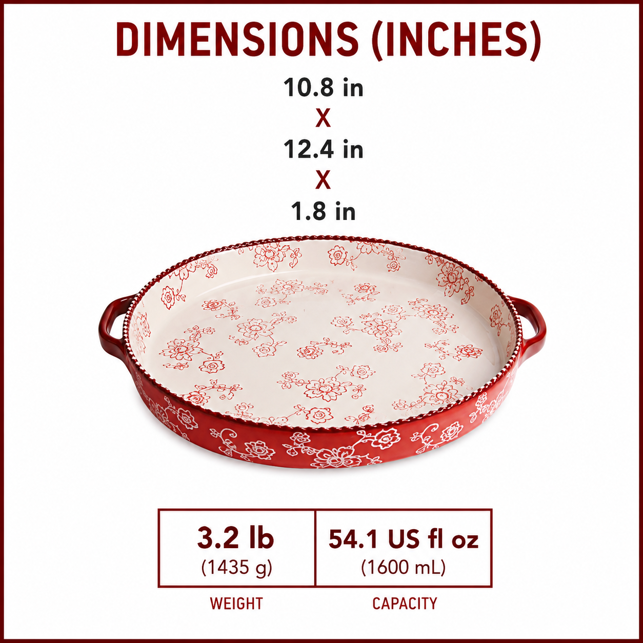 Japanese Cherry Blossom Hand-Painted Ceramic Baking Tray